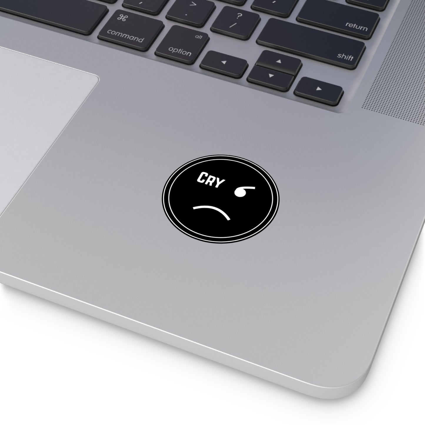Based & Unbothered Cry Sad Face Round Sticker
