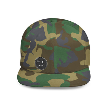 Based & Unbothered Cry About It Sad Face Snapback Hat